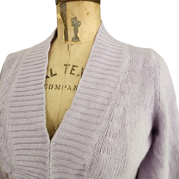 INC Angora Wool Lavender Bolero Cardigan Sweater Made in Italy M NWT - Picture 2 of 4